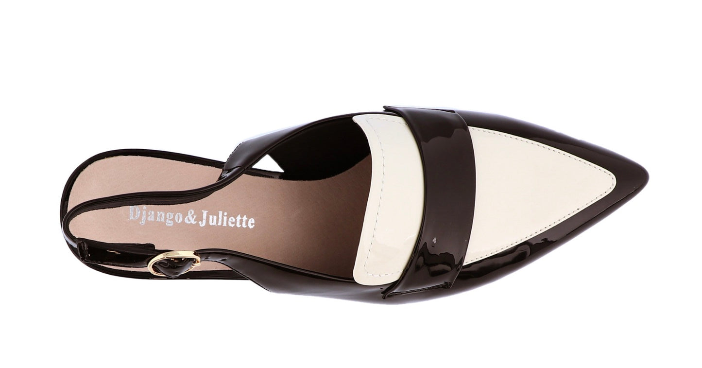 Django & Juliette Aidan Slingback Heels Black/Ivory