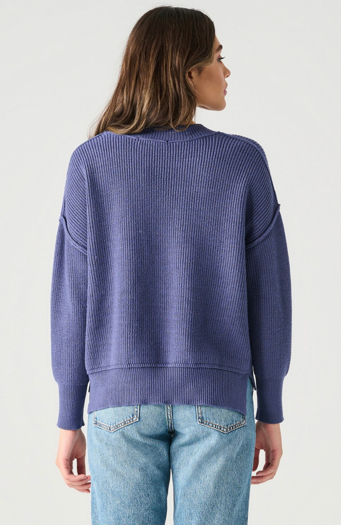 LS DROP SHOULDER MOCKNECK SWEATER