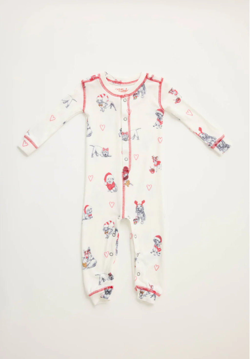 PJ Salvage Candy Cane Lane Infant Pj Romper