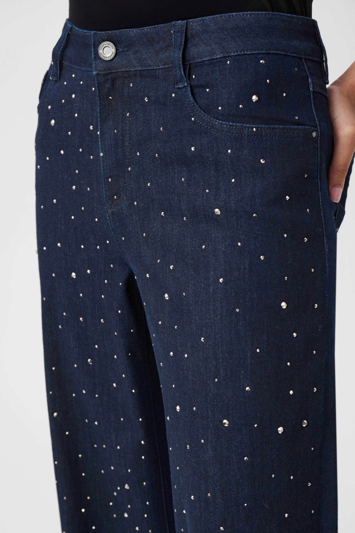 Joseph Ribkoff Classic Rhinestone Wide-Leg Jeans 254921W26