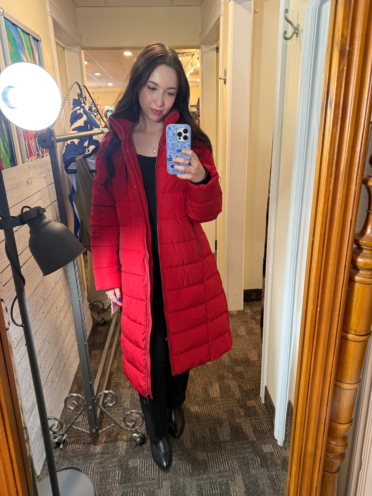 Frandsen Long Puffer Jacket Red