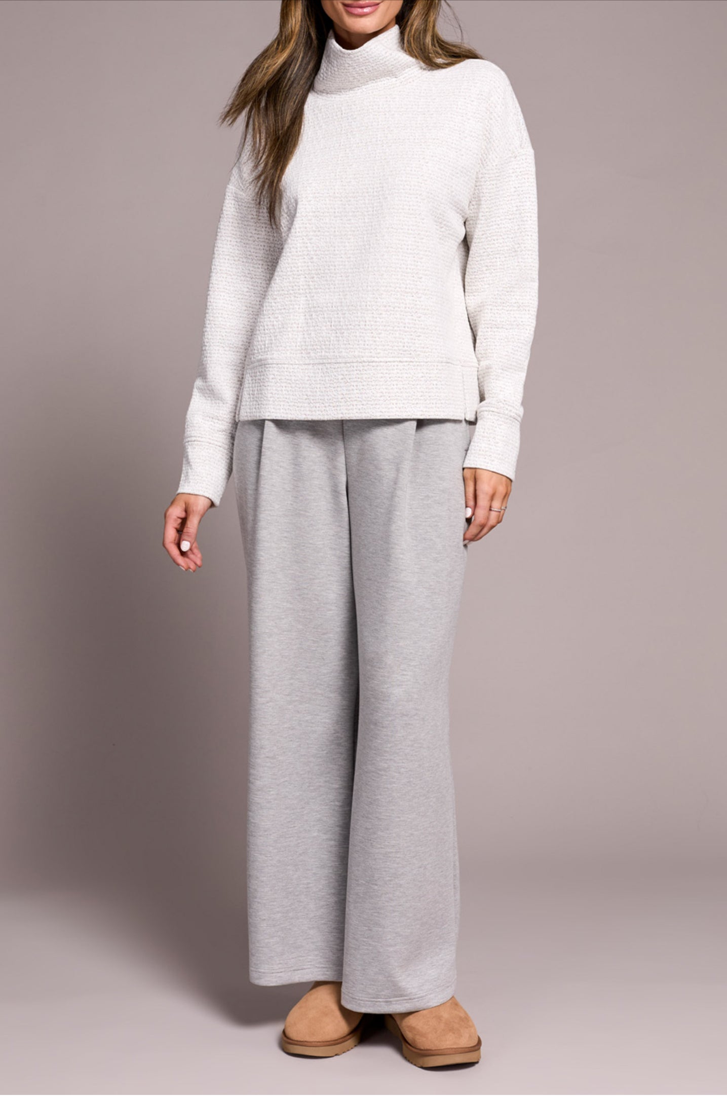 Tribal Funnel Neck Top Frostgrey