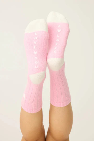 Love You A Latte Crew Socks