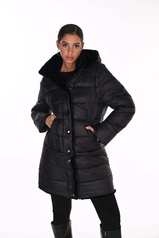 Puffer Coat With Hood Style 263805
