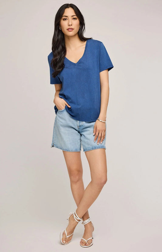 Gentle Fawn Jennifer V-Neck Tee Navy