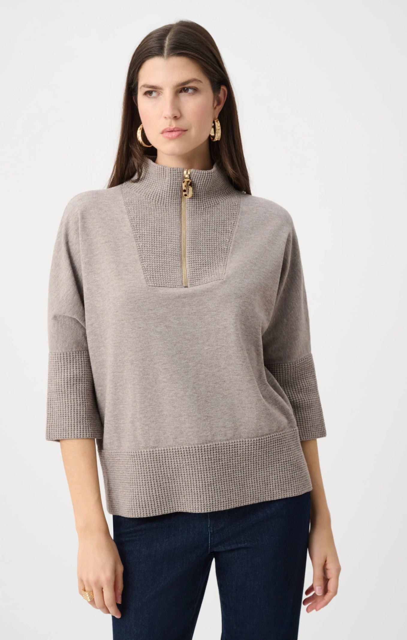 Joseph Ribkoff Brushed Viscose And Nylon Funnel-Neck Sweater 263937