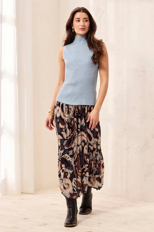 Tribal Ribbed Funnel Neck Tank Fog