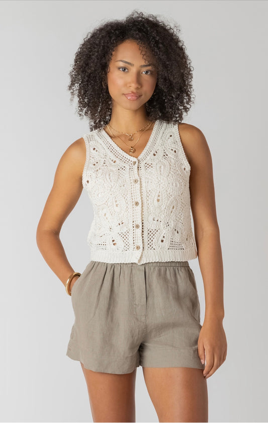 Room 34 Crochet Button Up Vest