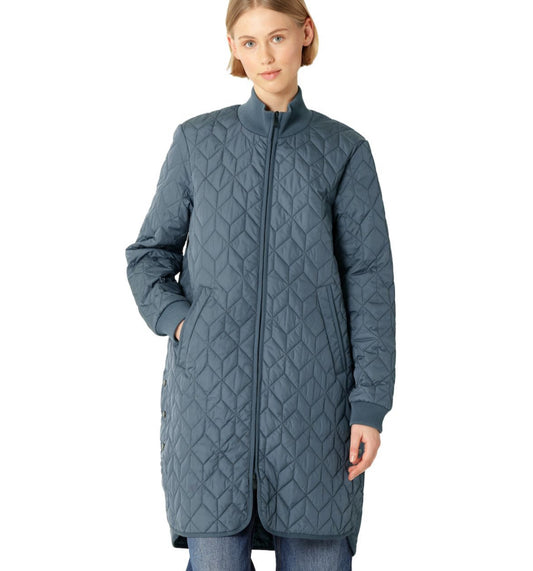 Ilse Jacobsen Long Padded Quilt Jacket Blue