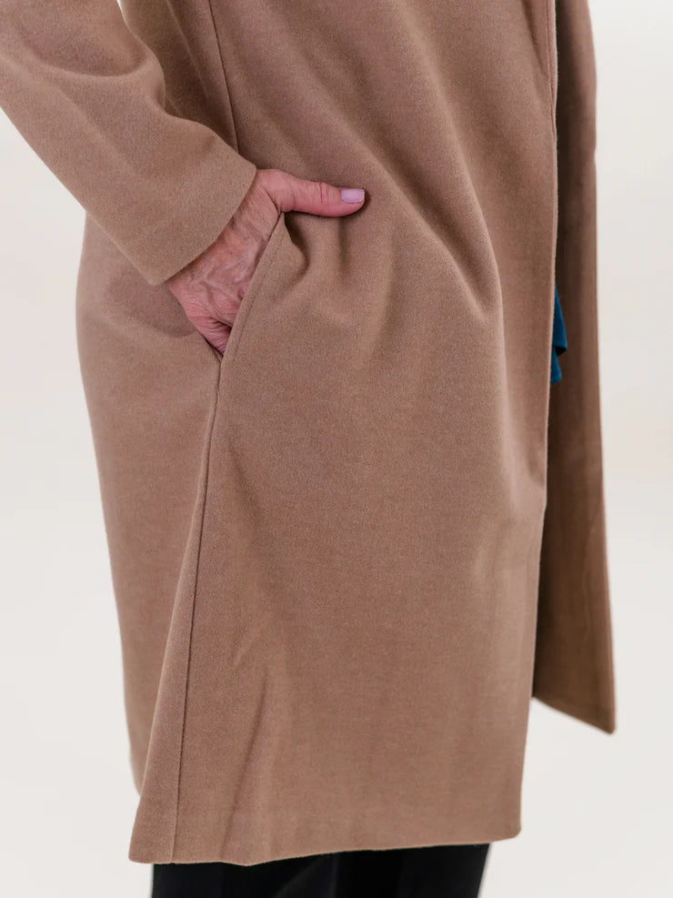 Renuar Brushed Knit Coat Tan