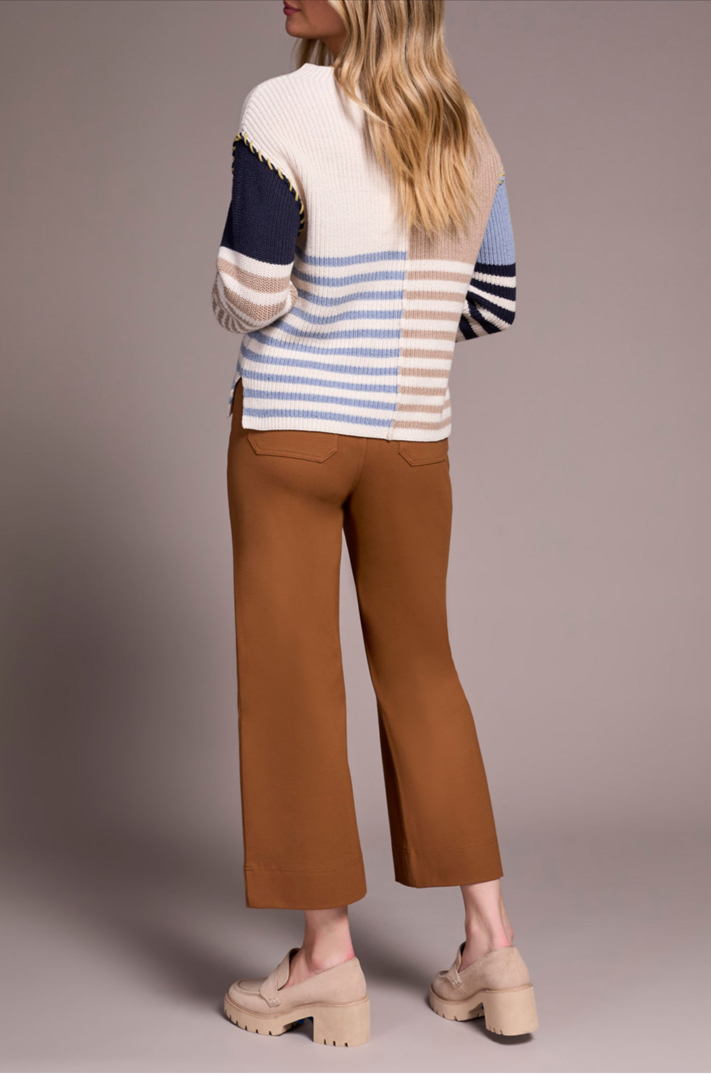 Tribal Colour Block Stripe Sweater
