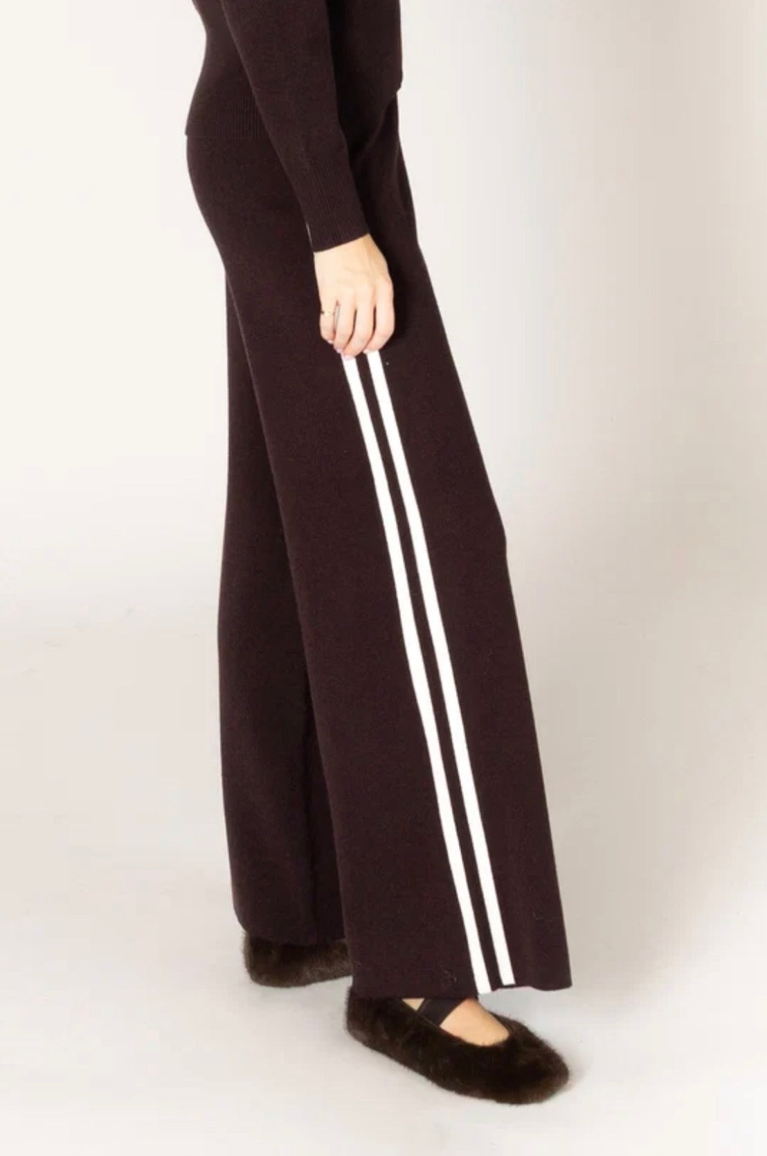 Lyla & Luxe Pico Stripe Pants Espresso
