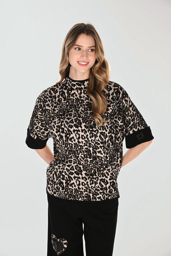 Frank Lyman Animal Print Casual Top 263276