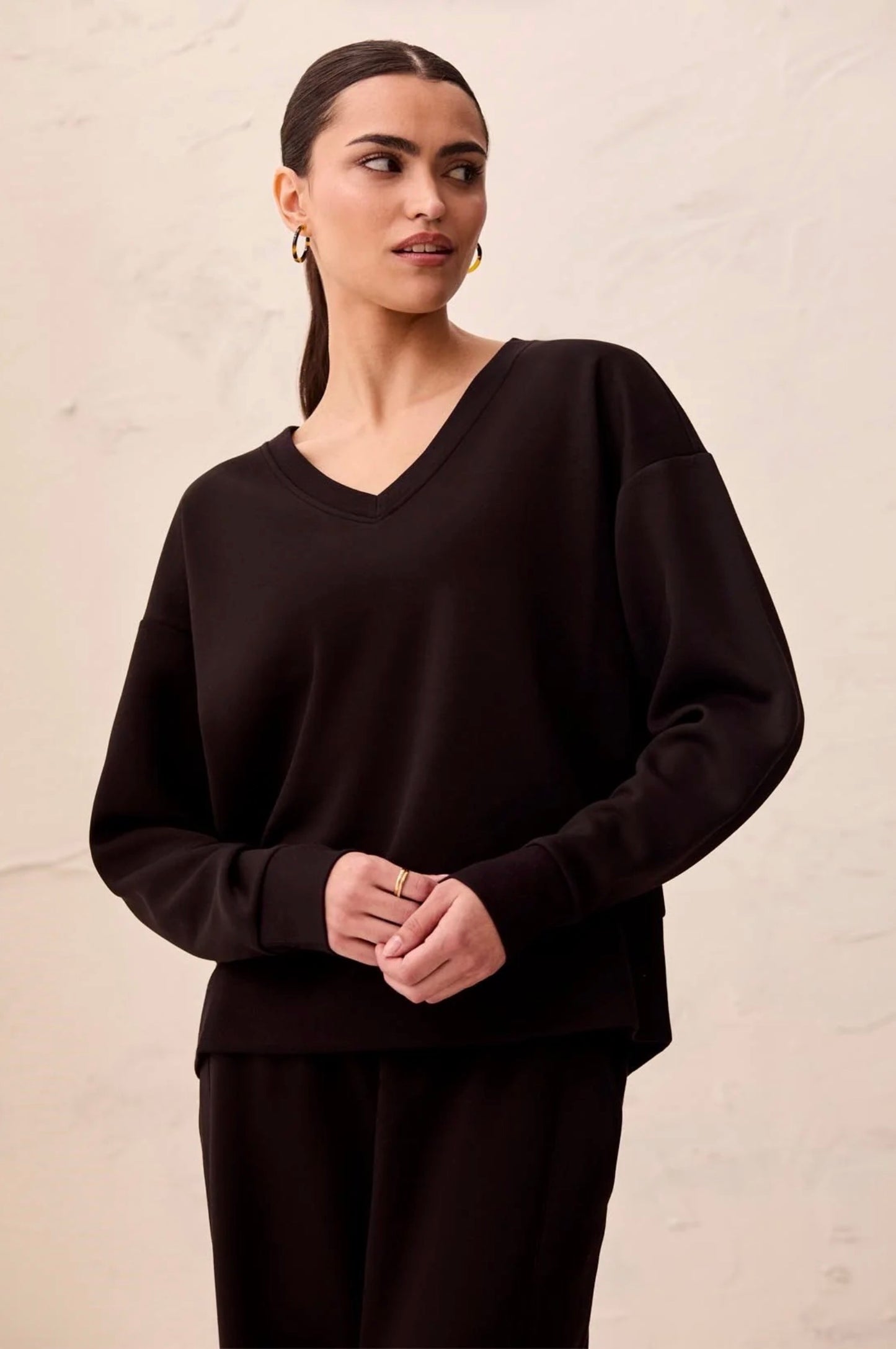 Tribal Techno Lux V-Neck Pullover Black