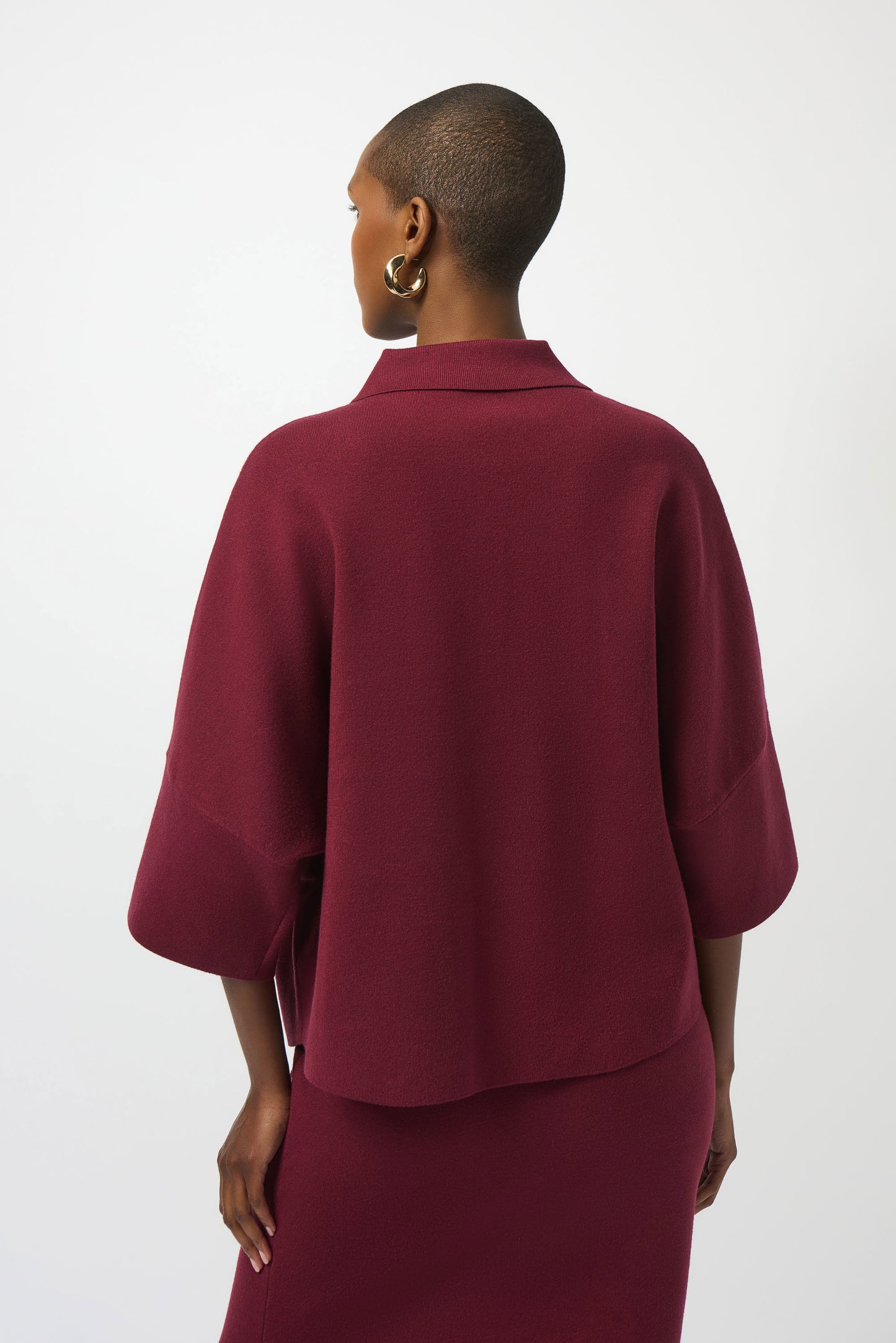 Joseph Ribkoff Sweater Knit Boxy Pullover With Polo Collar 253962