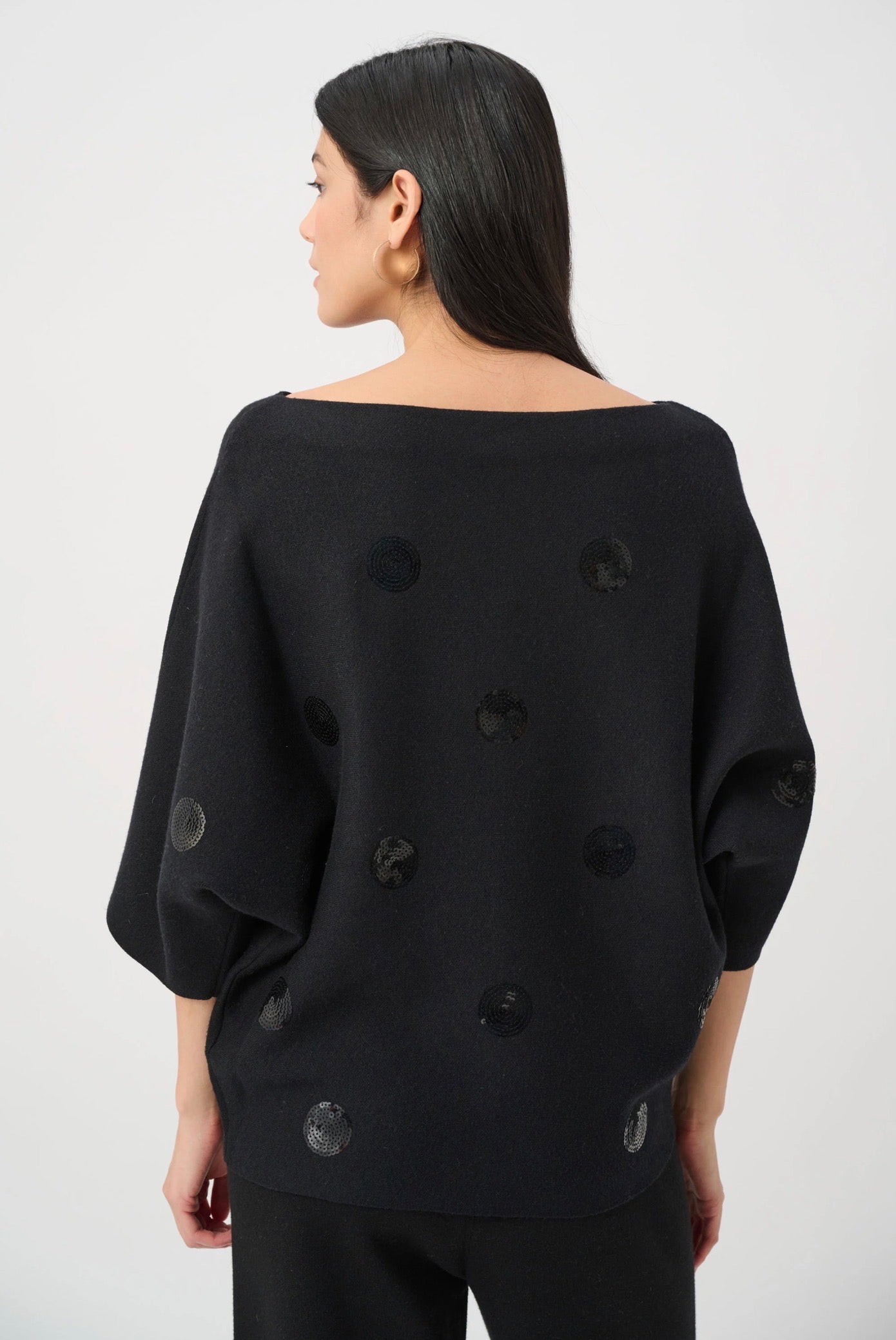 Joseph Ribkoff Brushed Viscose And Nylon Boxy Embroidered Sweater 263942