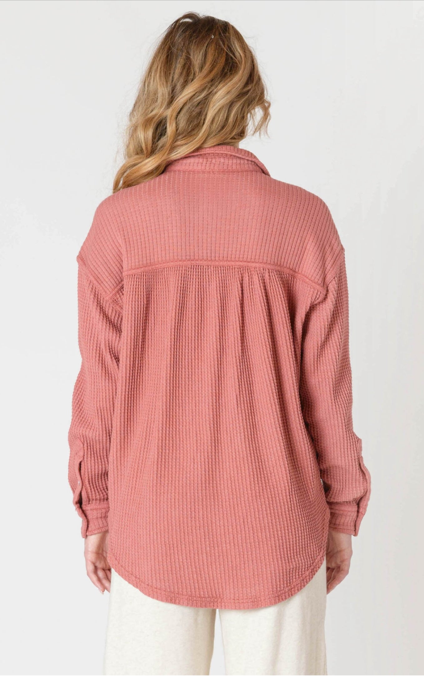 Room 32 Waffle Button Up Shirt Brick