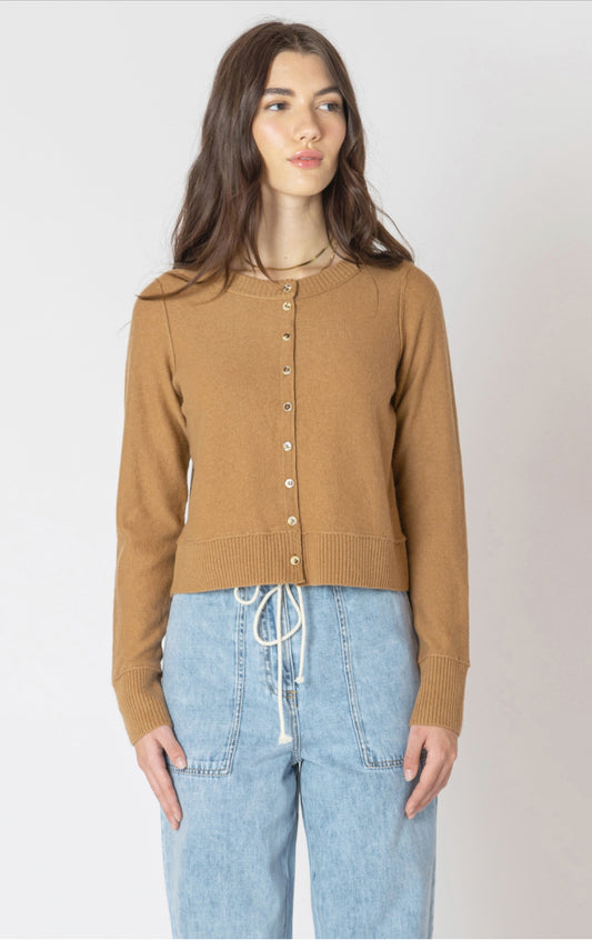 Dex Easy Crewneck Cardigan Toffee