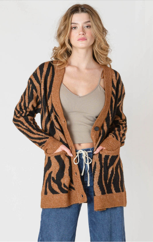 Room 34 Tiger Print Cardigan