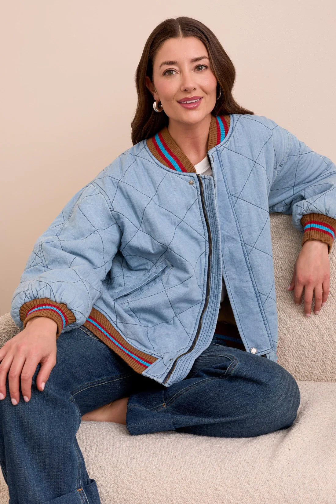 Tribal Blue Threads Out of the Blue Bomber Jacket