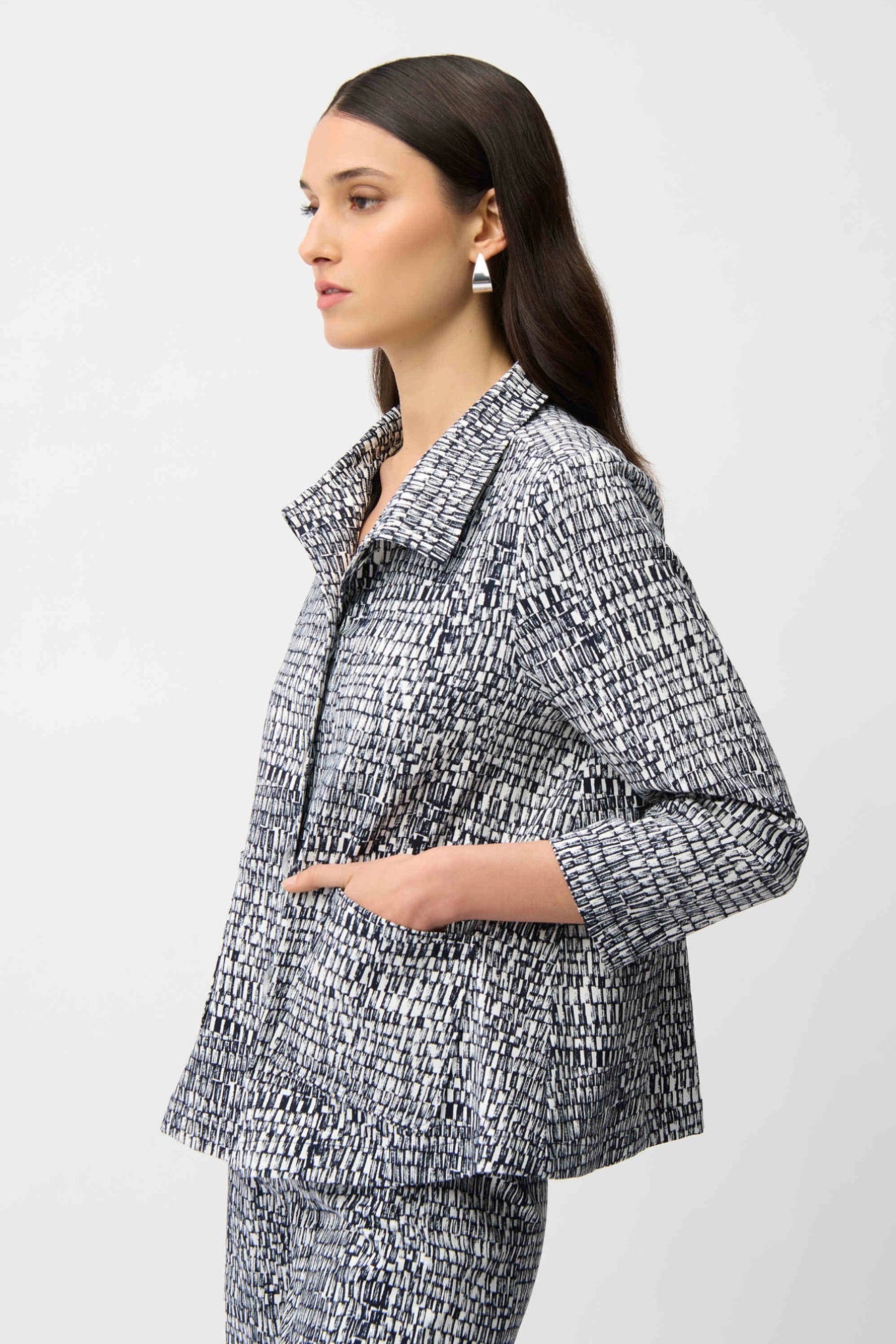 Joseph Ribkoff Millennium Abstract Print Trapeze Jacket 261003