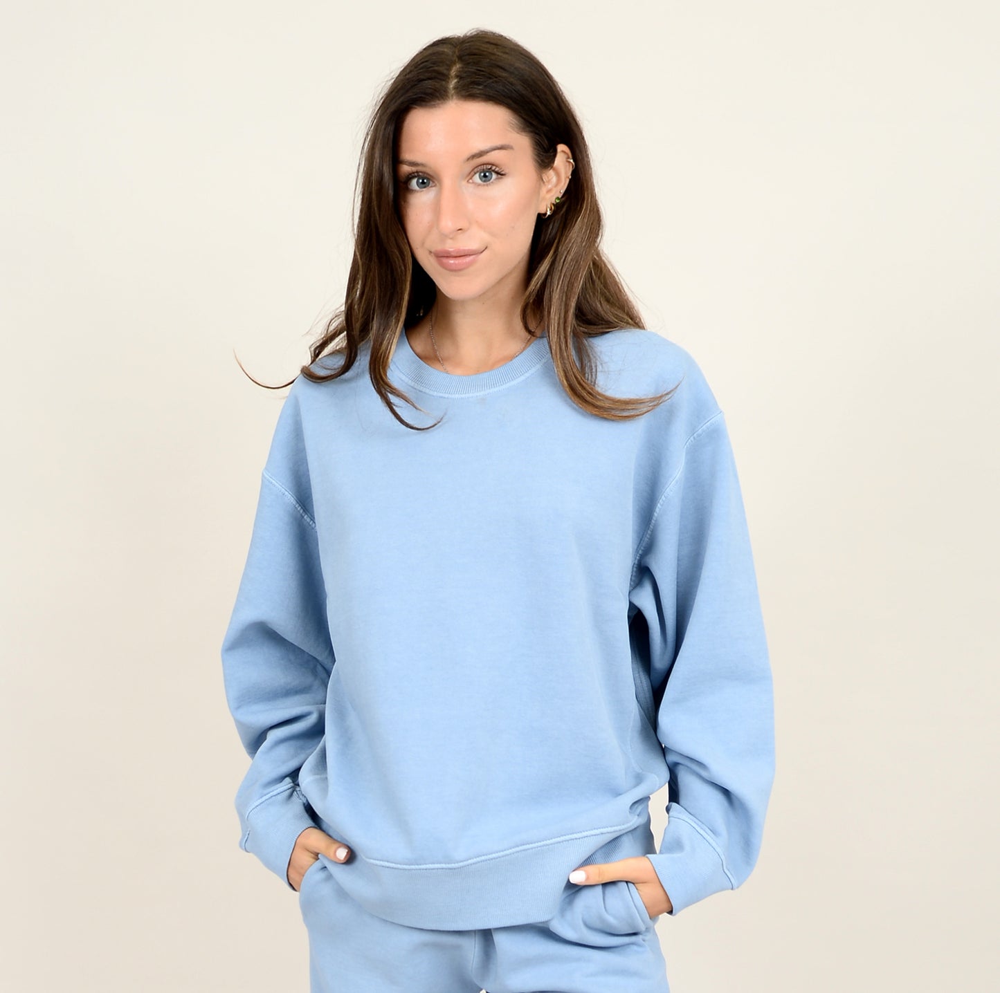 RD Style Christa Fleece Crewneck/Sweatshirt  Denim Blue