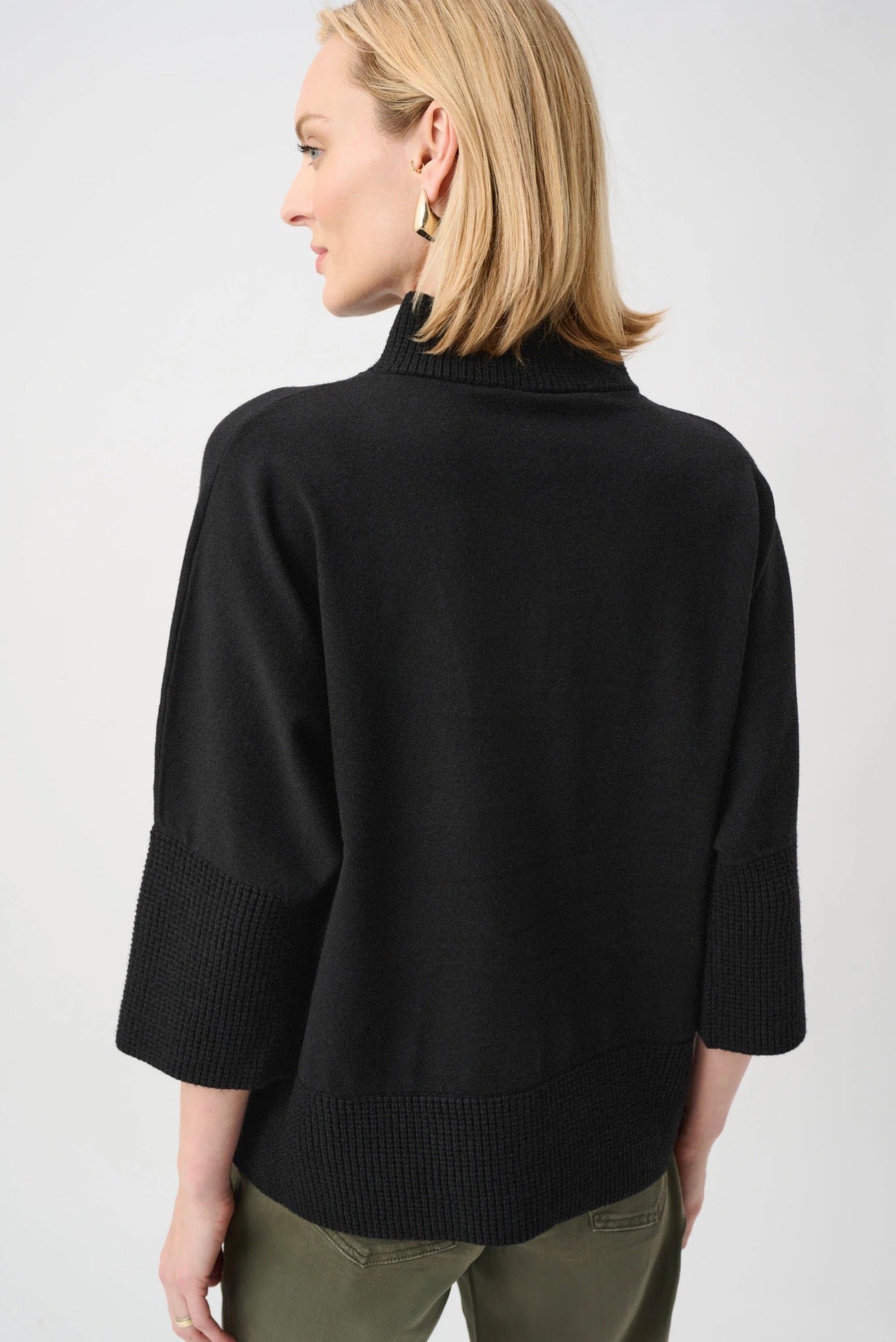 Joseph Ribkoff Brushed Viscose And Nylon Funnel-Neck Sweater Black 263937