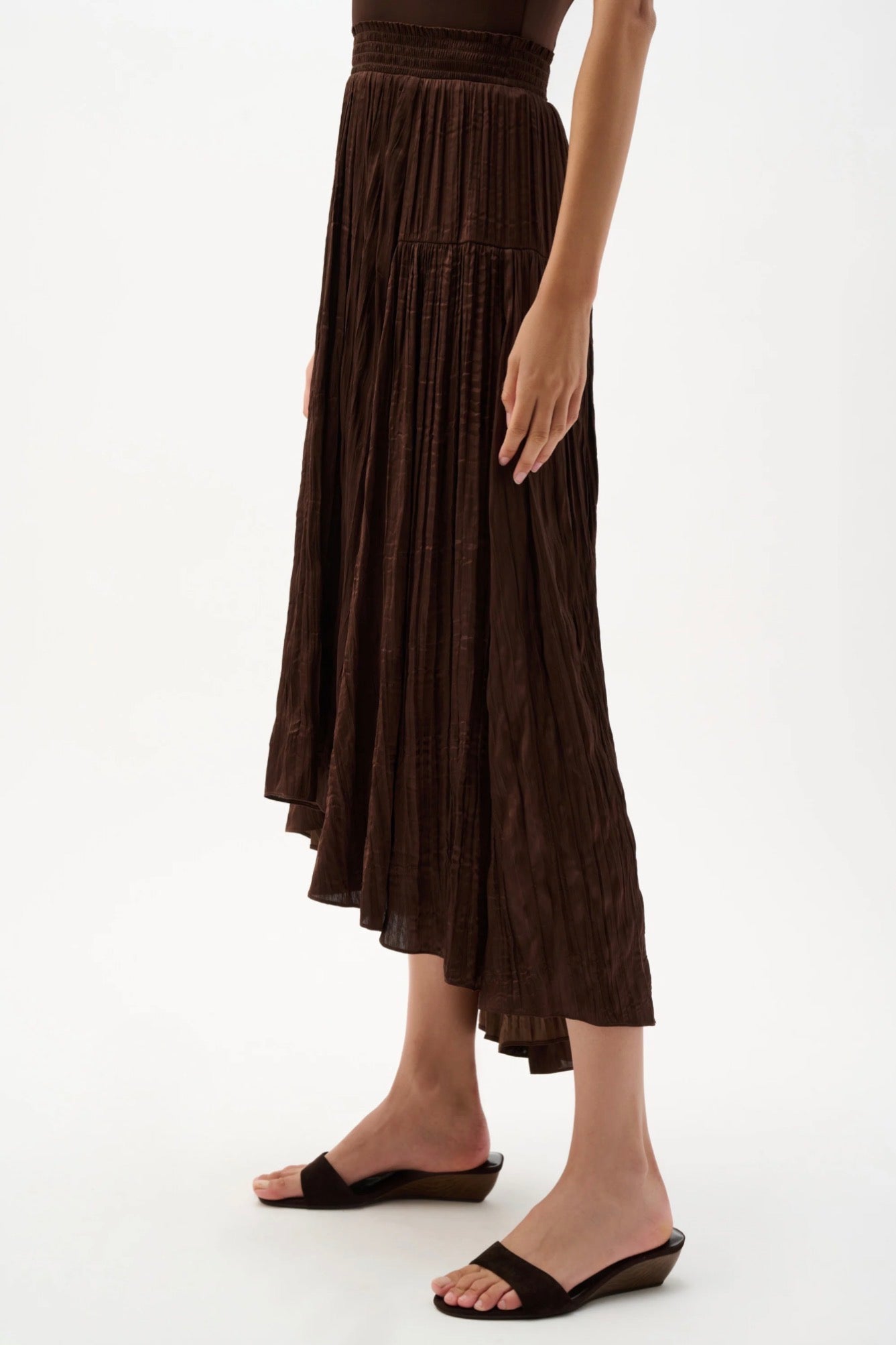 Joseph Ribkoff Pleated Satin Flare Skirt With Pleats 262960