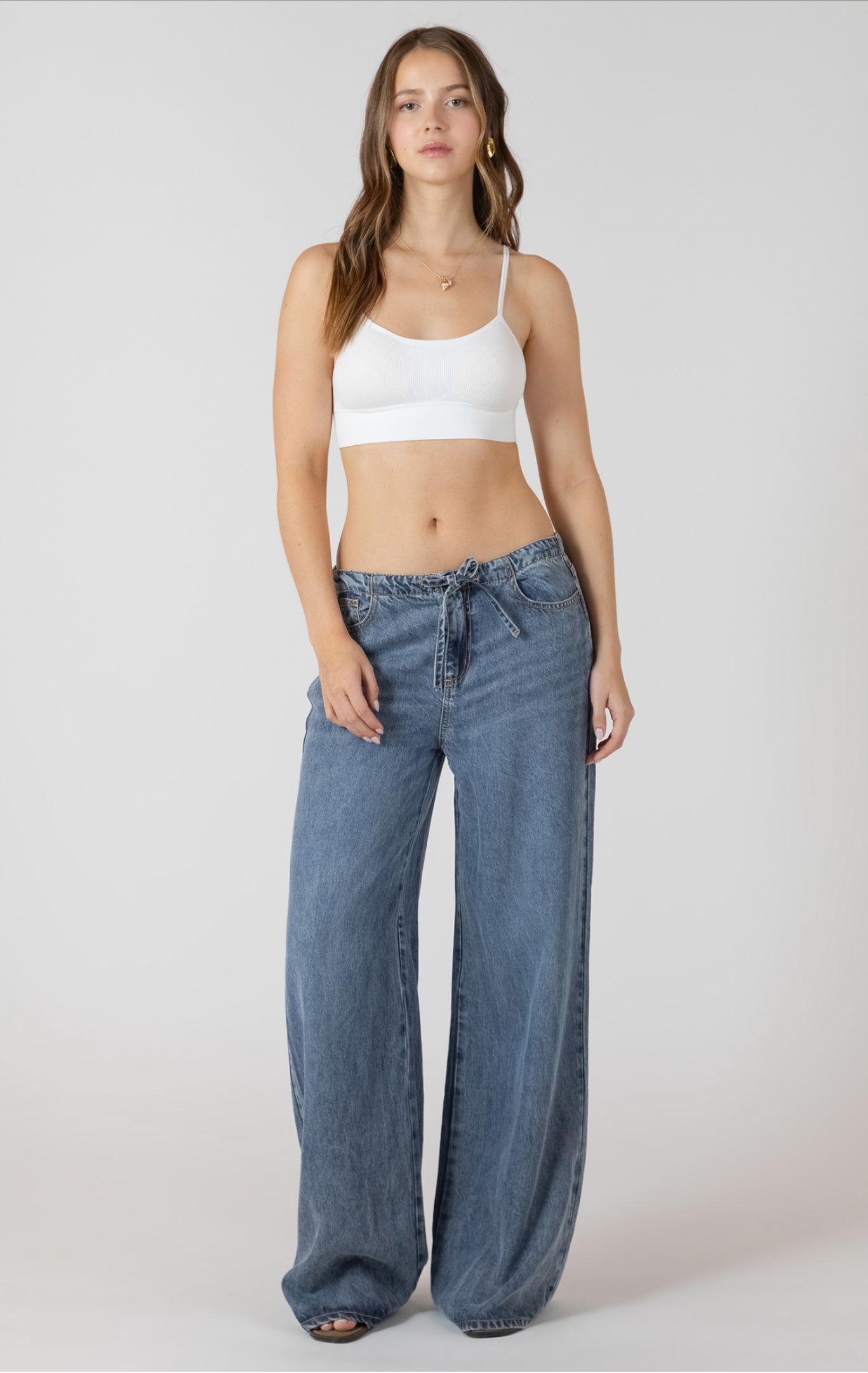 Dex Drawstring Waist Denim Pants