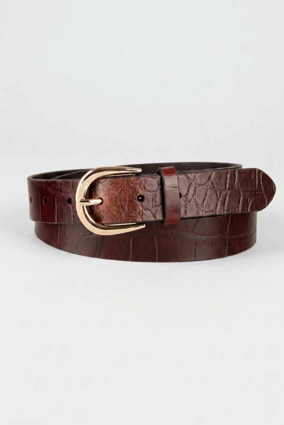 Tribal Harper Leather Belt Croc/Gold