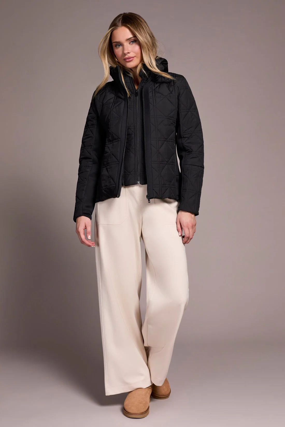 Tribal Water Repellent Textured Jacket Black