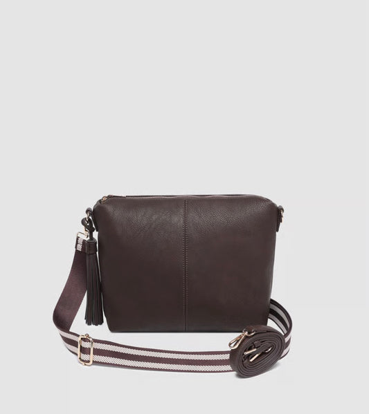 Louenhide Daisy Stripe Crossbody Bag Chocolate