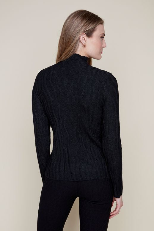 Renuar Textured Mockneck Sweater Black