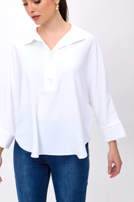 Woven Buttoned Collar Boxy Top
242057 White