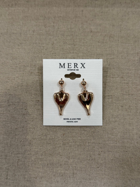 Merx Rose Gold Heart Earrings