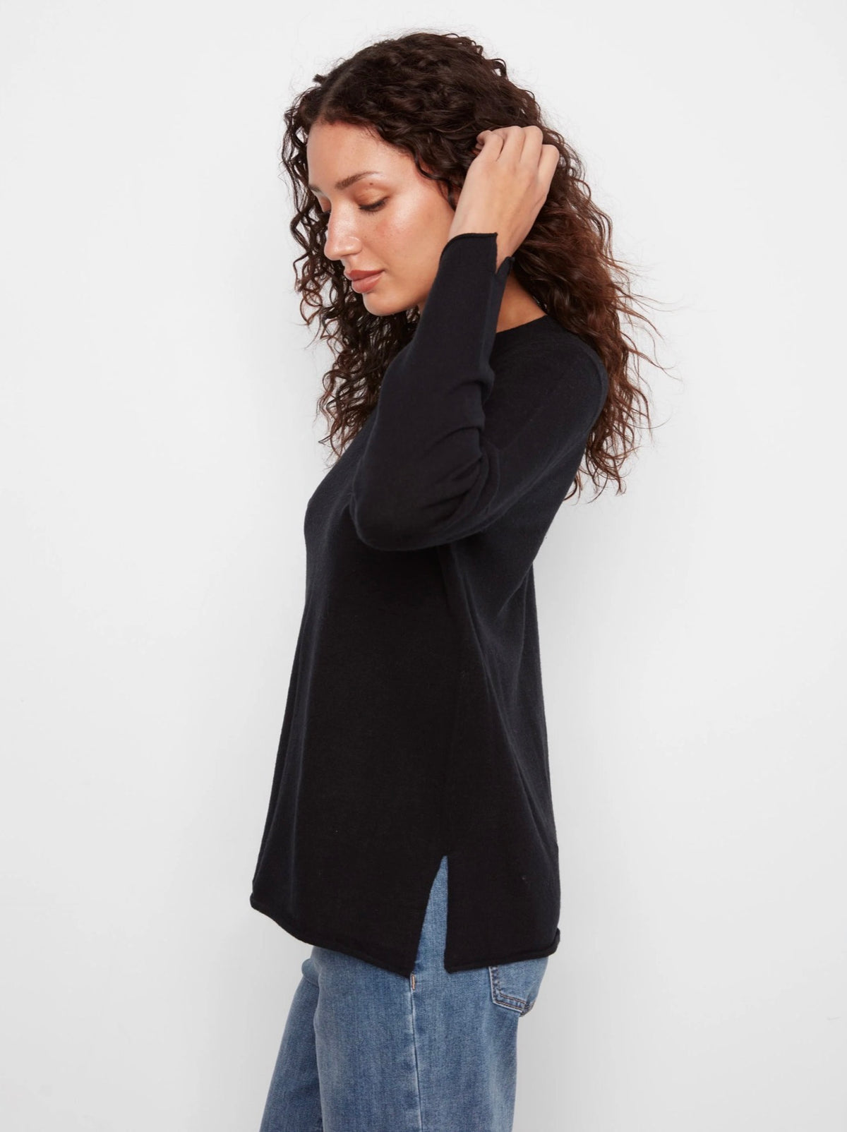Charlie B Basic V-Neck Sweater Black