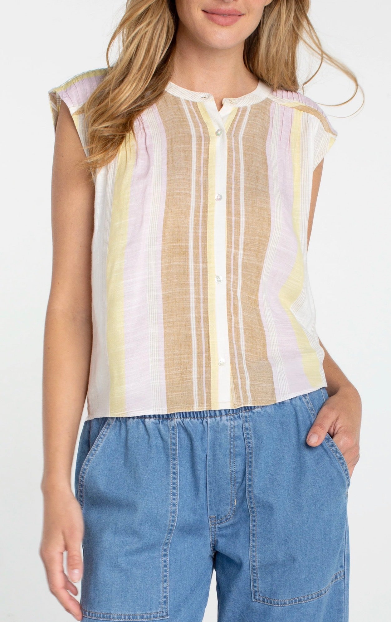 Liverpool Dolman Button Front Woven Blouse