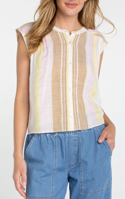 Liverpool Dolman Button Front Woven Blouse