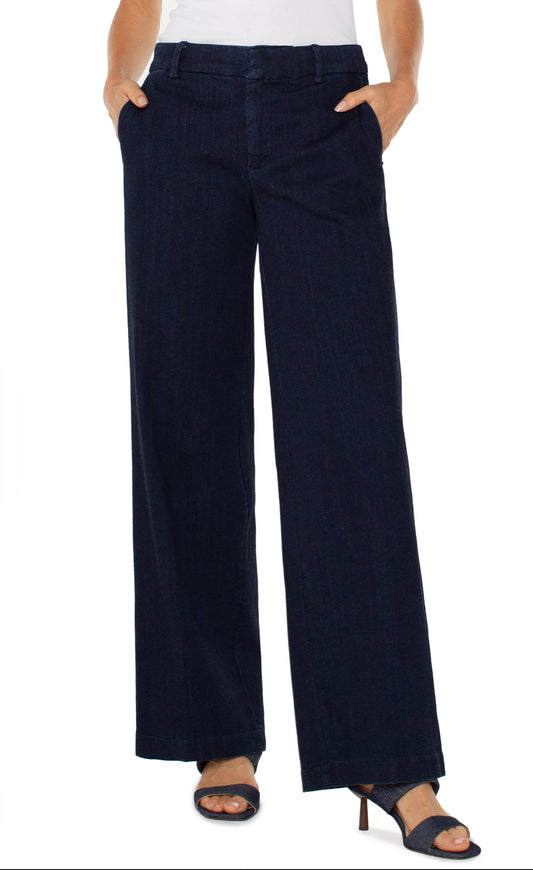 Liverpool Kelsey Wide Leg Pant Indigo Rinse