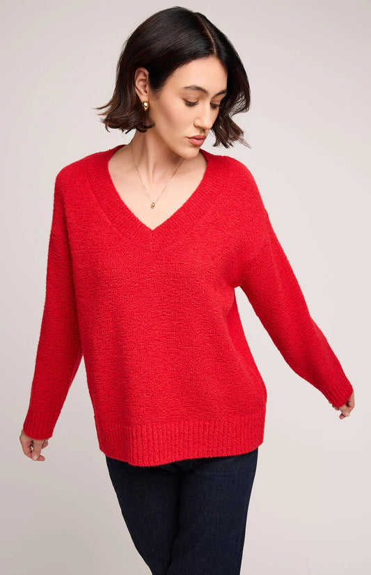 Gentle Fawn Tilda V-Neck Sweater Red