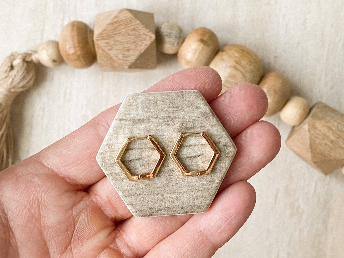 Agaveh Girl Hexi Huggie Earrings