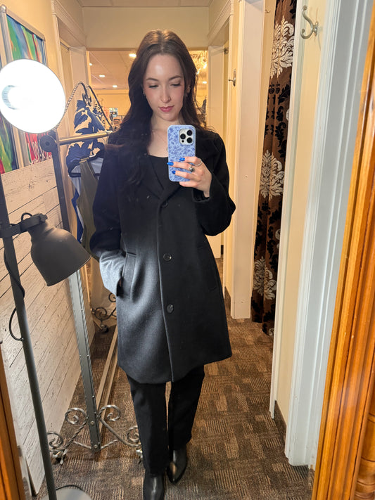 Frandsen Long Wool Coat Black