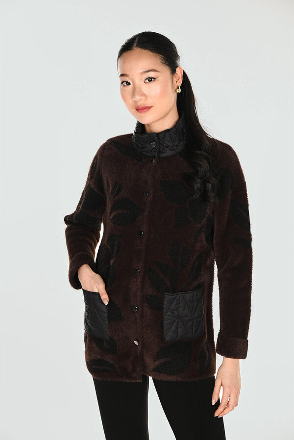 Frank Lyman Soft Knit Button Up Coat 263794