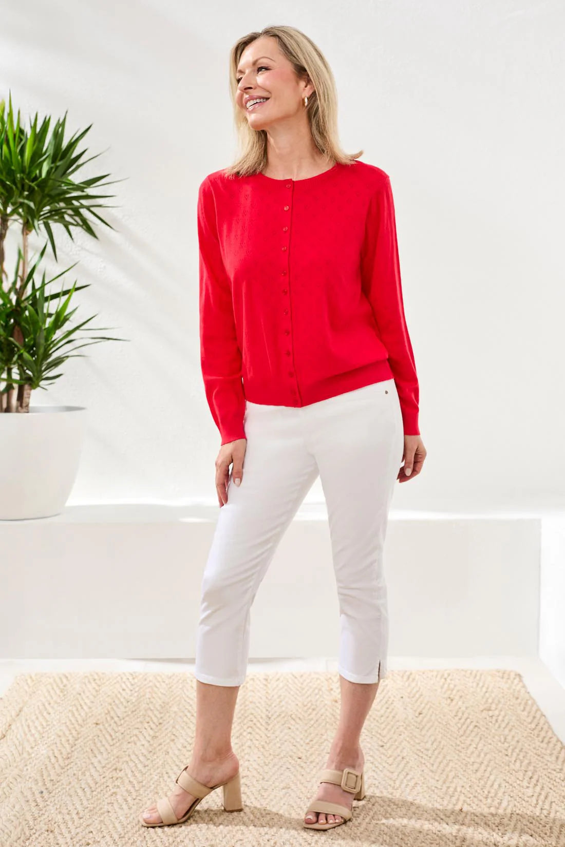 Tribal Pointelle Knit Cardigan Rogue