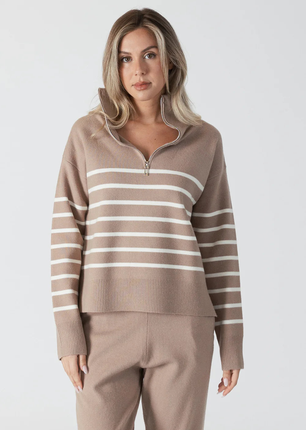 Lyla & Luxe Bobbi Quarter Zip Sweater