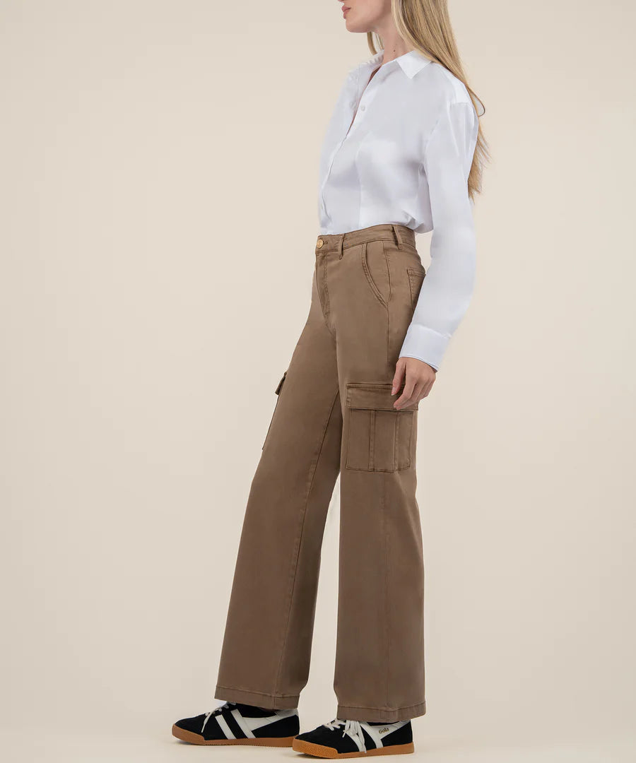 Kut Miller High Ride Wide Leg Cargo Pants Camel