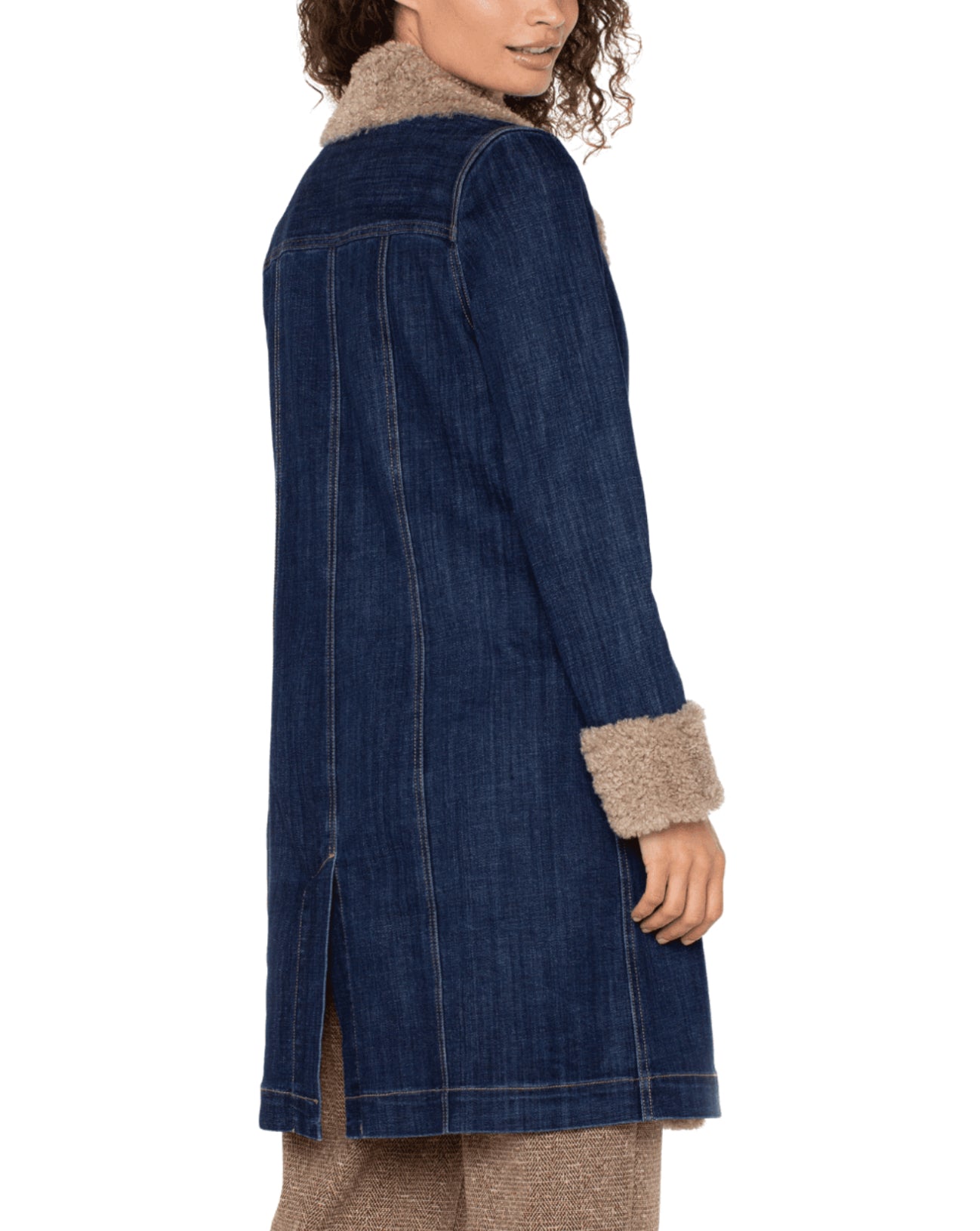 Liverpool Long Sherpa Collar Denim Jacket