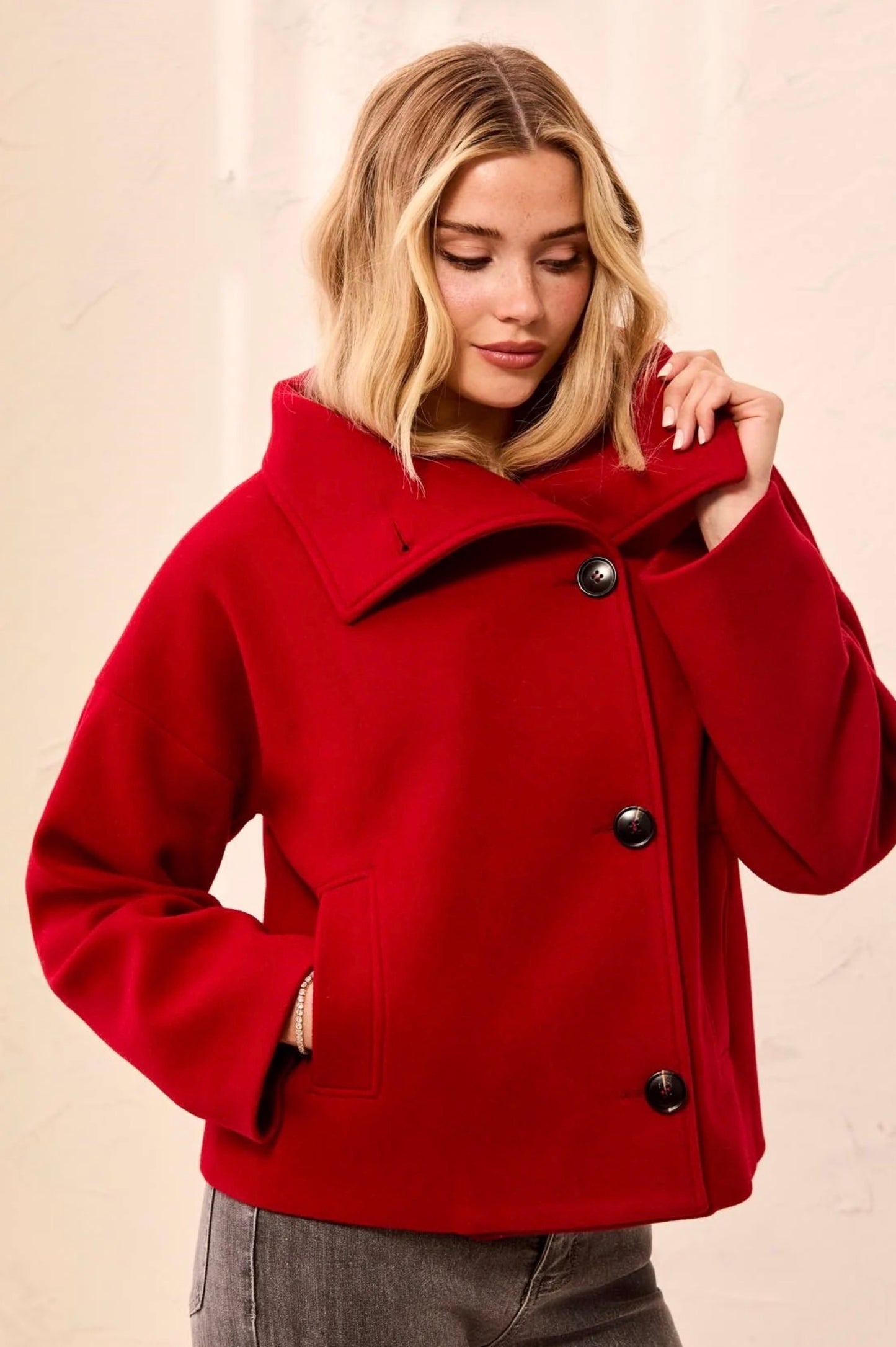 Tribal Funnel Neck Jacket Pinot