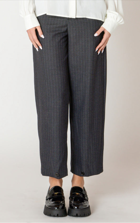 Black Tape Wide Leg Stripe Pant