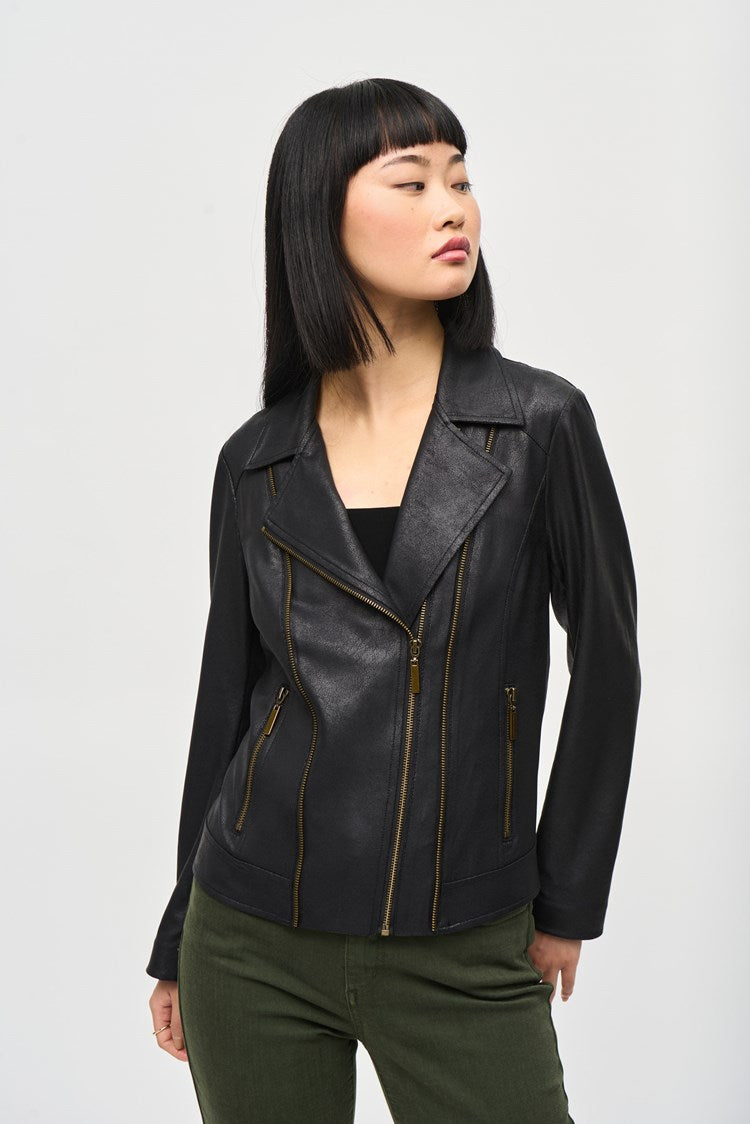 Joseph Ribkoff Foiled Knit Moto Jacket 243905 – Yvonne Lauren